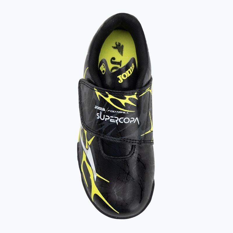 Buty piłkarskie dziecięce Joma Super Copa Jr TF black/fluor yellow 5