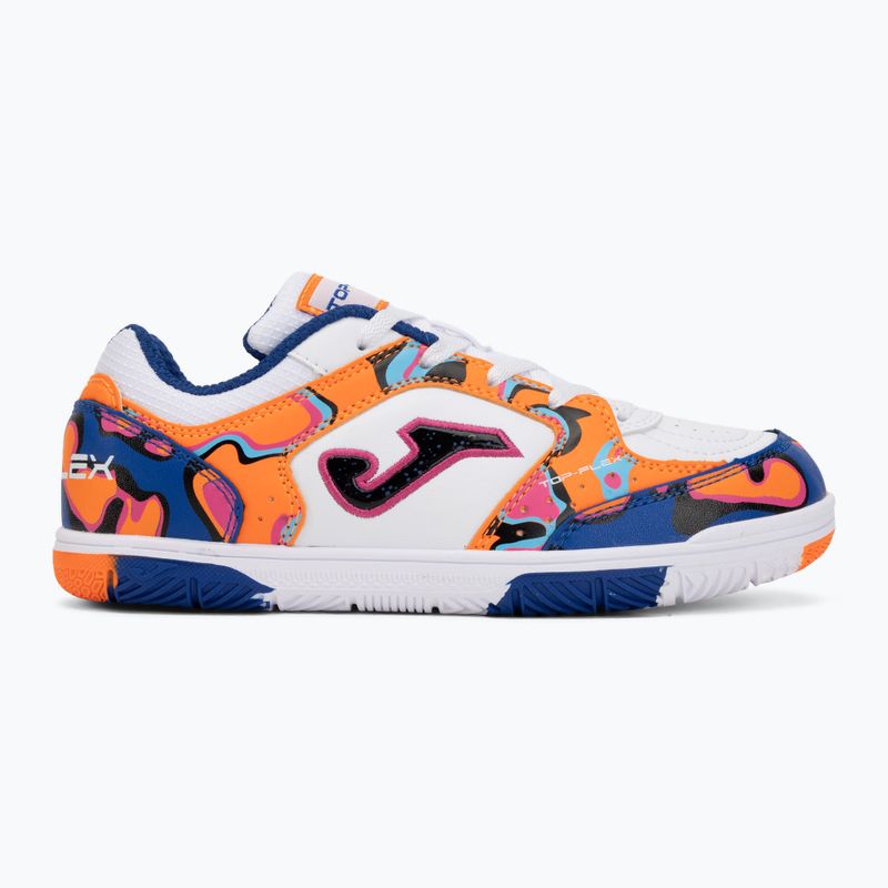 Buty piłkarskie dziecięce Joma Top Flex Jr IN white-orange 2