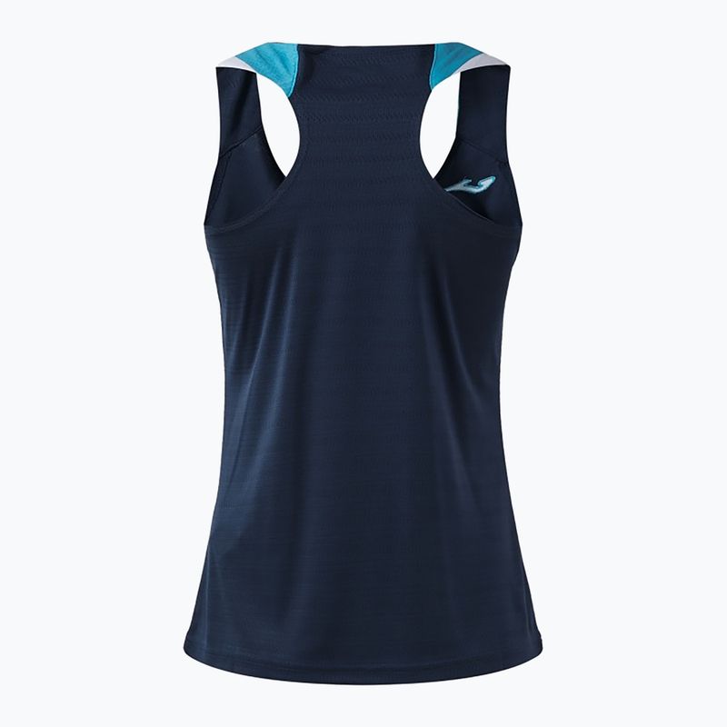 Koszulka tenisowa damska Joma Terra Tank Top dark navy/turquoise fluor 2