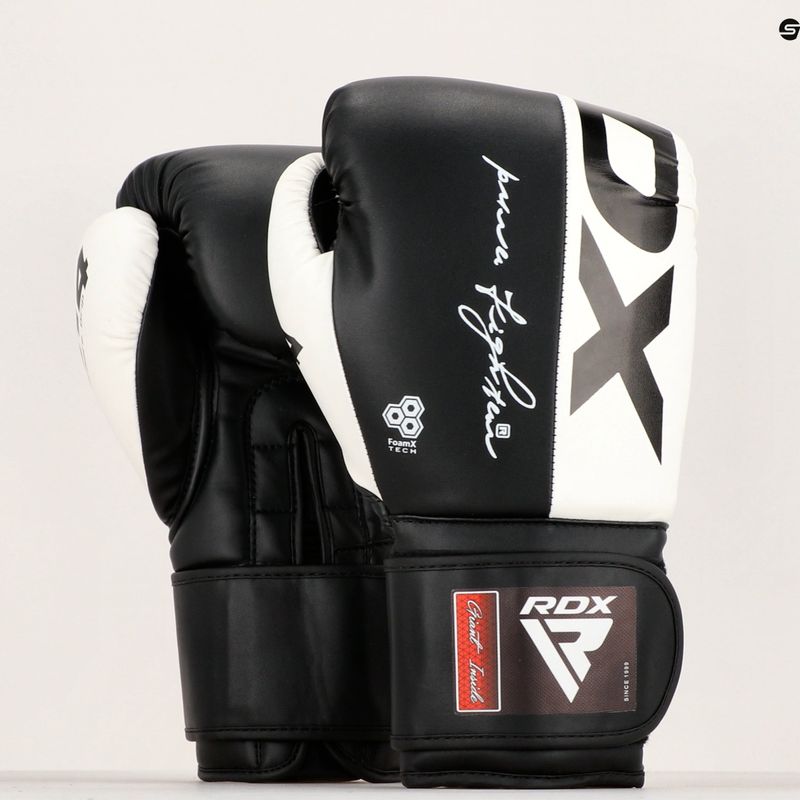 Rękawice bokserskie RDX REX F4 white/black 14