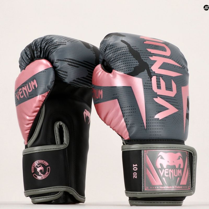 Rękawice bokserskie Venum Elite black/pink gold 7