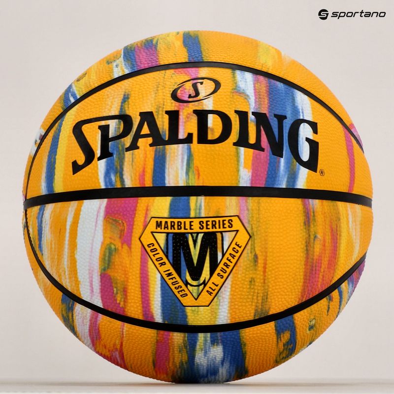 Piłka do koszykówki Spalding Marble żółta rozmiar 7 5