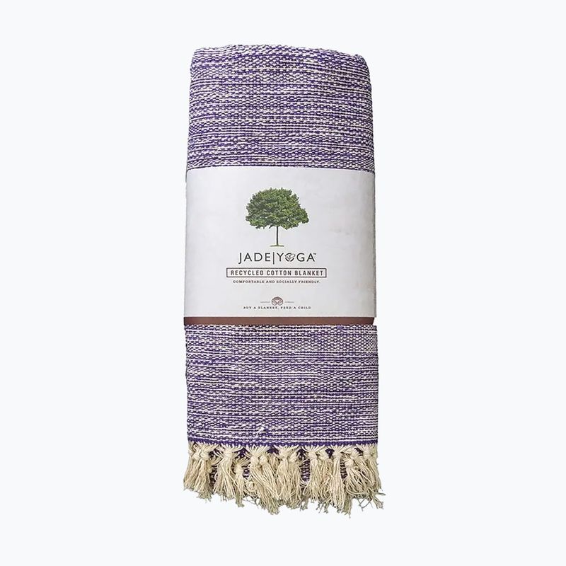 Koc do jogi JadeYoga Recycled Cotton Hand Loomed Yoga purple