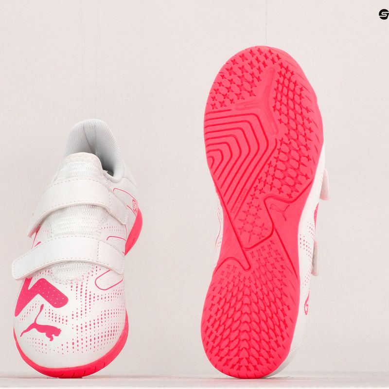 Buty piłkarskie dziecięce PUMA Future Play IT V puma white/fire orchid 15