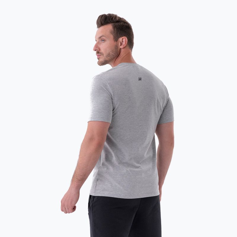 Koszulka treningowa męska NEBBIA Minimalist Logo light grey 2