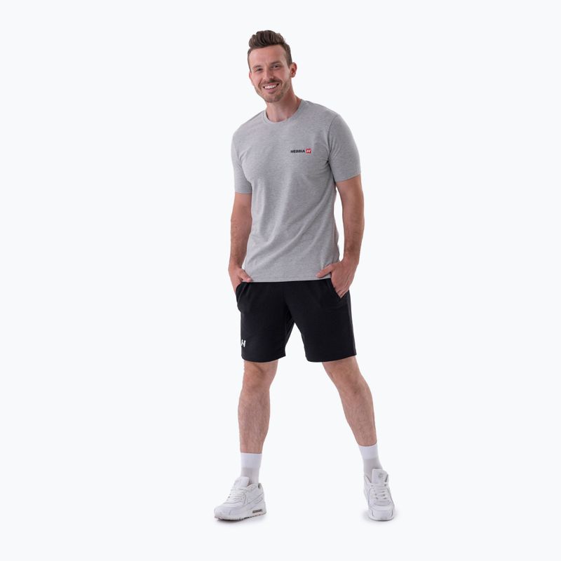Koszulka treningowa męska NEBBIA Minimalist Logo light grey 3