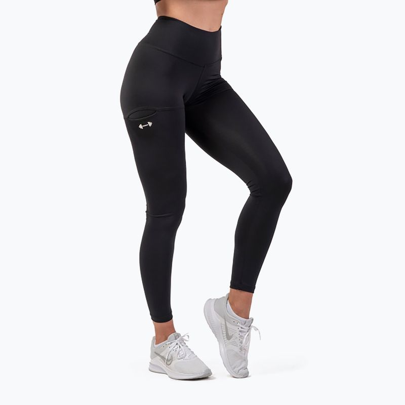 Legginsy treningowe damskie NEBBIA Active High-Waist Smart Pocket black 5