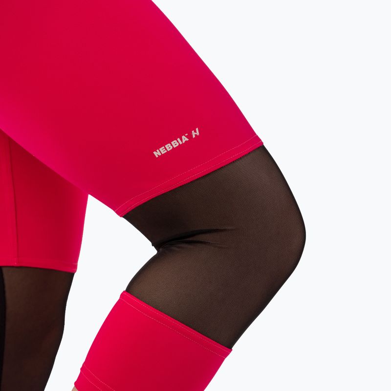 Legginsy treningowe damskie NEBBIA Sporty High-Waist 3/4 pink 5