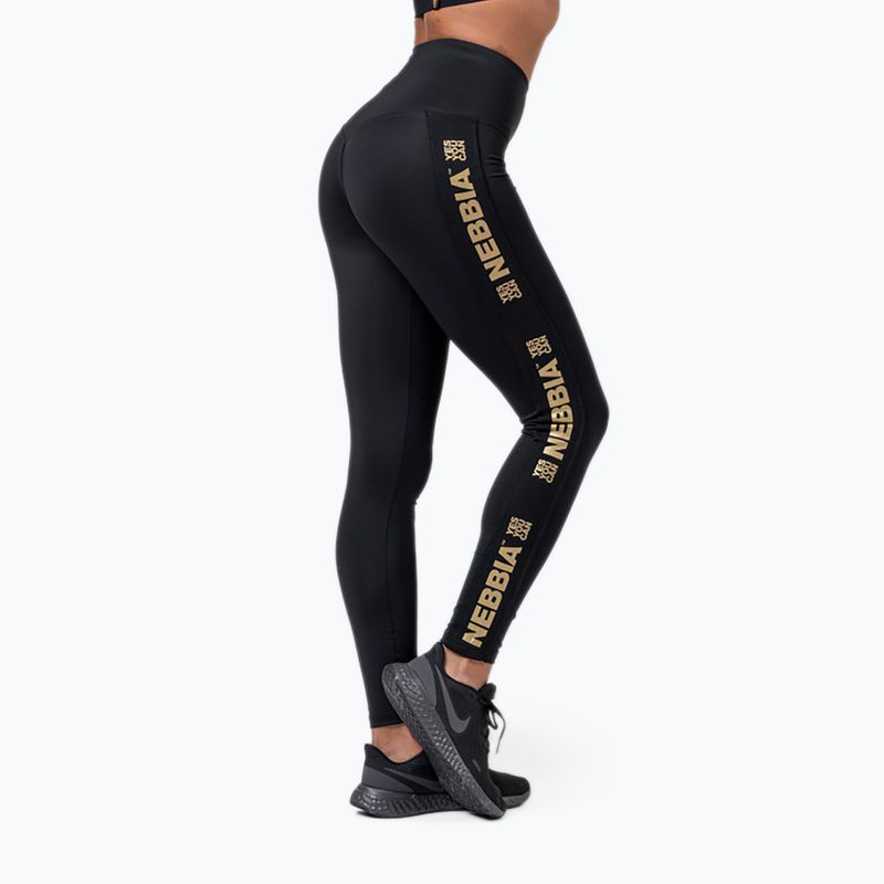 Legginsy treningowe damskie NEBBIA Gold Classic black 5