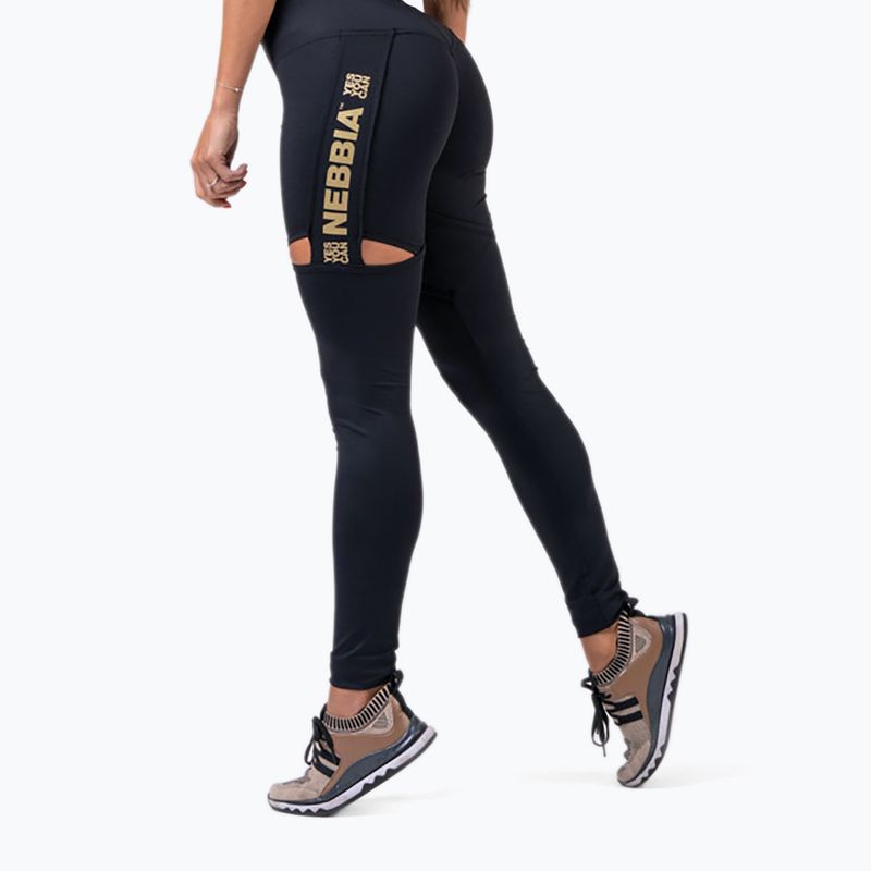 Legginsy treningowe damskie NEBBIA Honey Bunny black 2