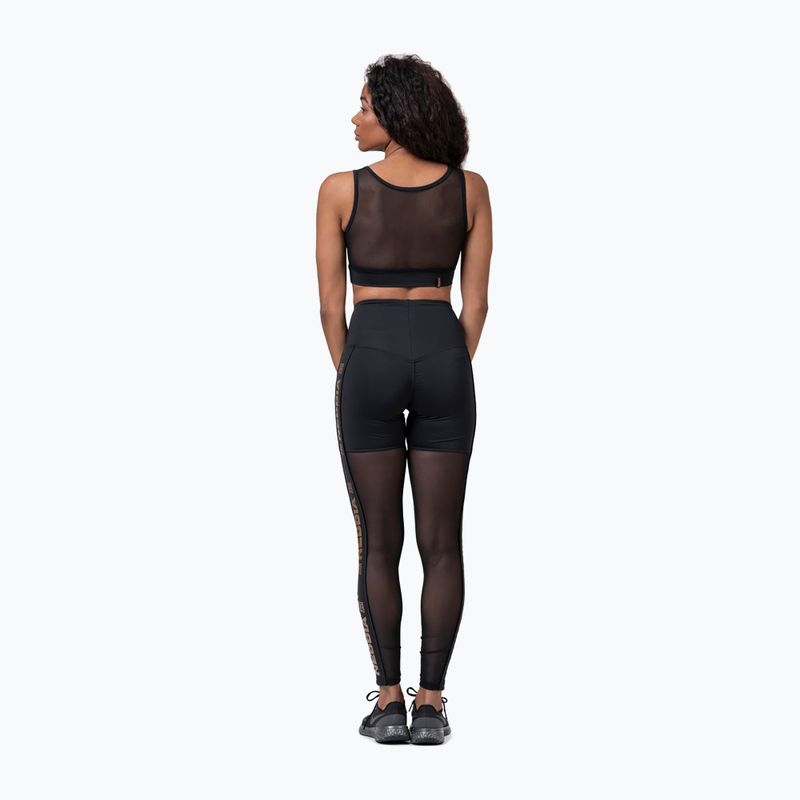 Legginsy treningowe damskie NEBBIA Gold Mesh black 4