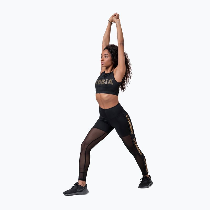 Legginsy treningowe damskie NEBBIA Gold Mesh black 6