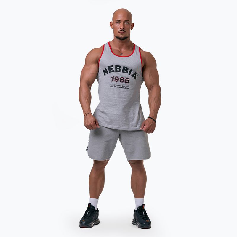 Koszulka treningowa męska NEBBIA Old-School Muscle Koszulka light grey 2