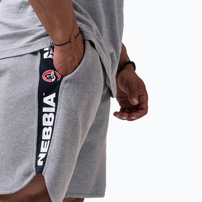 Spodenki treningowe męskie NEBBIA Legend-Approved light grey 3