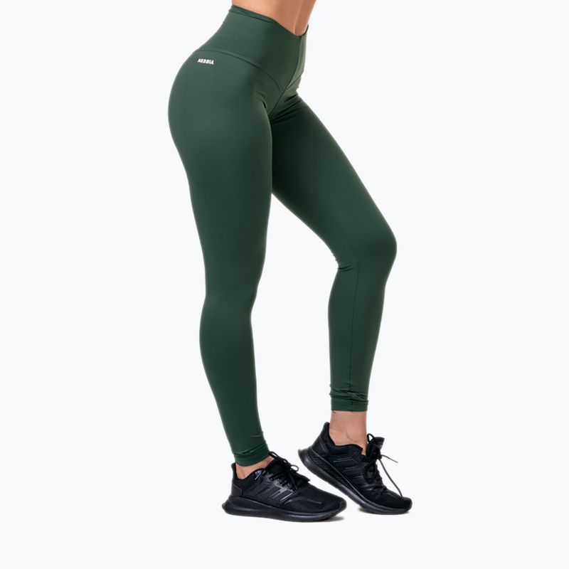 Legginsy treningowe damskie NEBBIA Hero High-Waist dark green