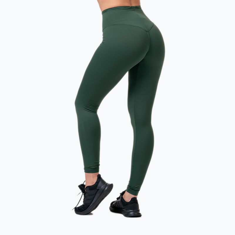 Legginsy treningowe damskie NEBBIA Hero High-Waist dark green 2