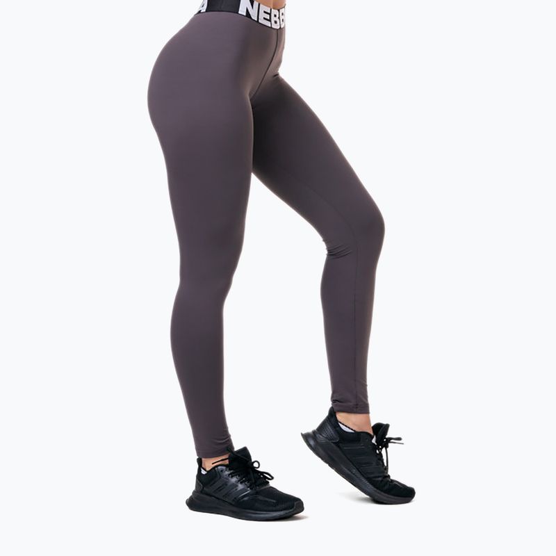 Legginsy treningowe damskie NEBBIA Squat Hero Scrunch Butt marron