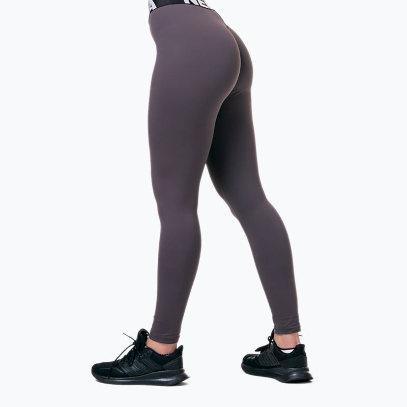 Legginsy treningowe damskie NEBBIA Squat Hero Scrunch Butt marron 2