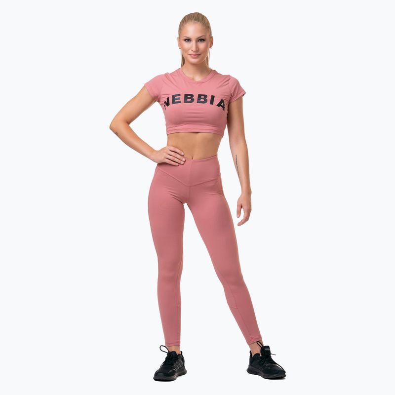 Legginsy treningowe damskie NEBBIA Mesh High-Waist old rose 5