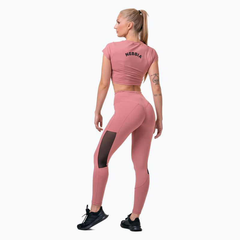 Legginsy treningowe damskie NEBBIA Mesh High-Waist old rose 7