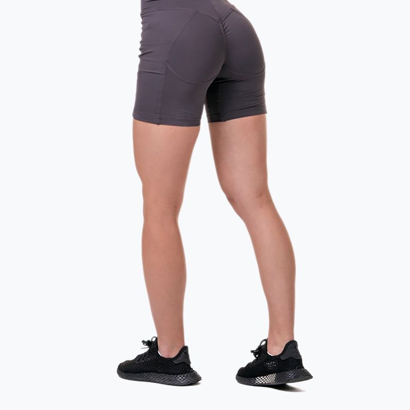 Spodenki treningowe damskie NEBBIA Biker Fit & Smart marron 2