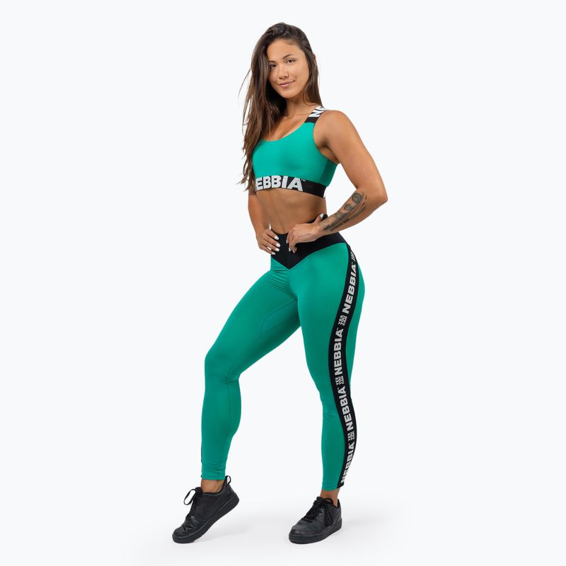 Legginsy treningowe damskie NEBBIA Iconic green 2