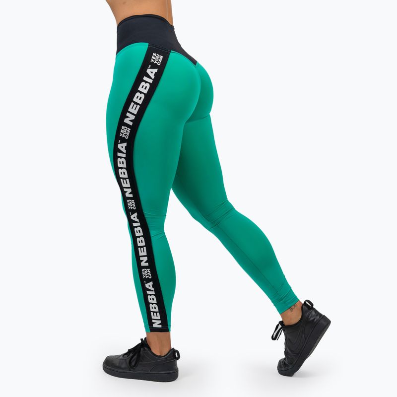 Legginsy treningowe damskie NEBBIA Iconic green 3