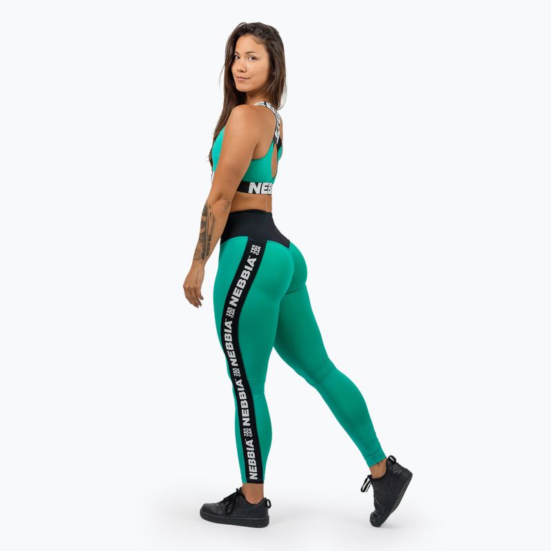 Legginsy treningowe damskie NEBBIA Iconic green 4