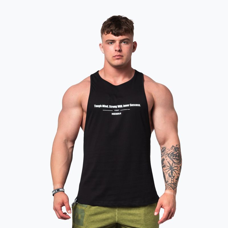 Tank top treningowy męski NEBBIA Flexin black