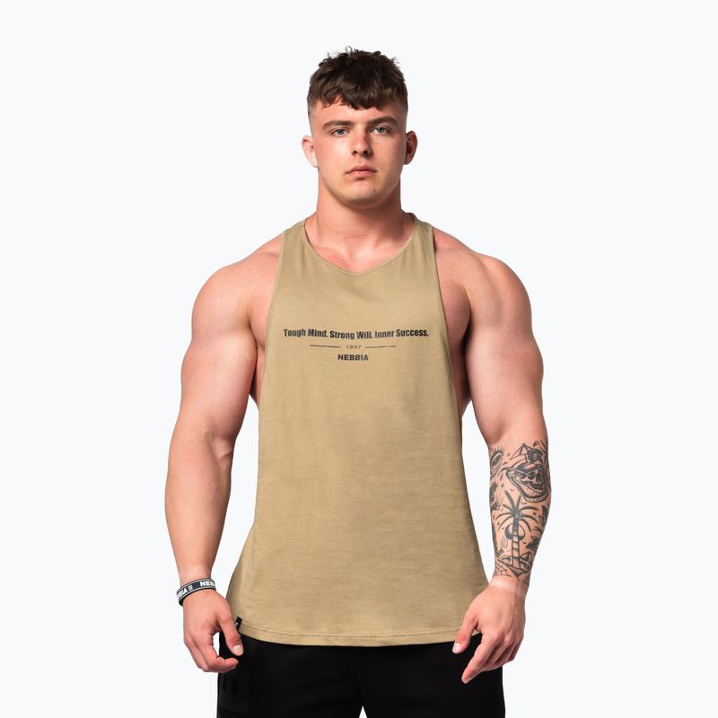 Tank top treningowy męski NEBBIA Flexin green