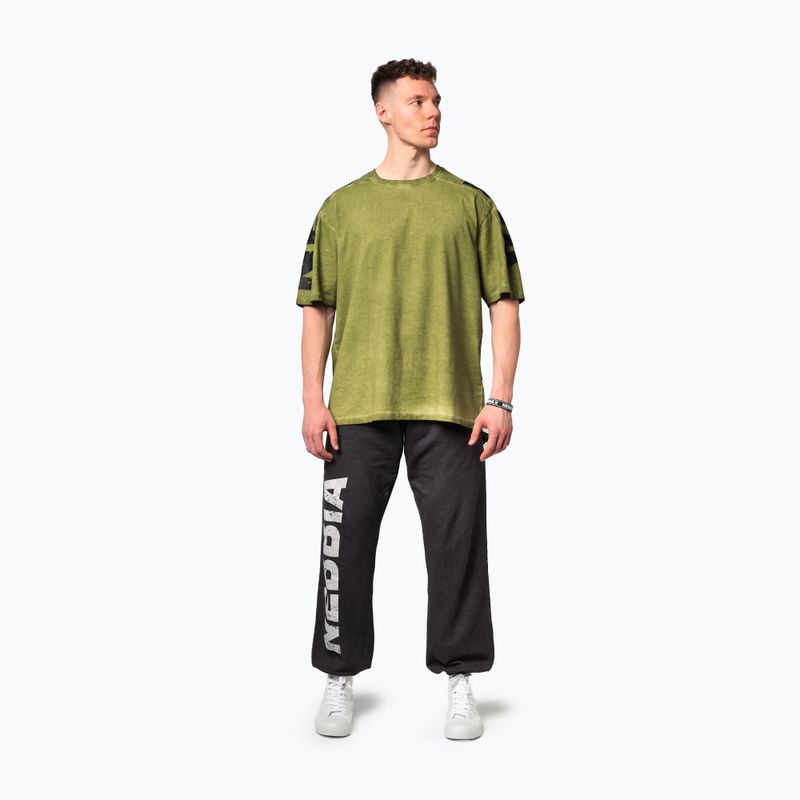 Koszulka treningowa męska NEBBIA Washed-Off Lifting Club green 2