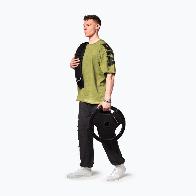 Koszulka treningowa męska NEBBIA Washed-Off Lifting Club green 5