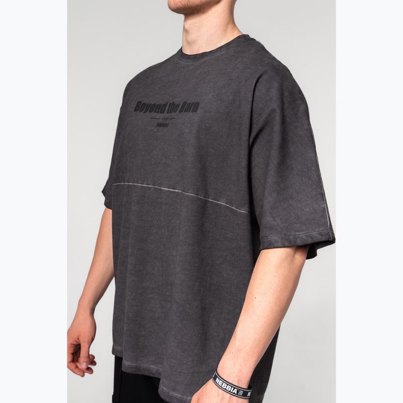 Koszulka treningowa męska NEBBIA Washed-Off Heavyweight No Shortcuts black 4