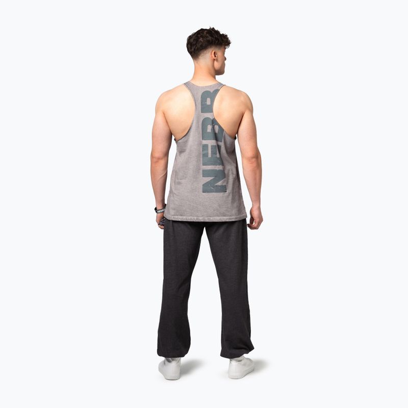 Koszulka treningowa męska NEBBIA Washed-Off Stringer Max Out light grey 3