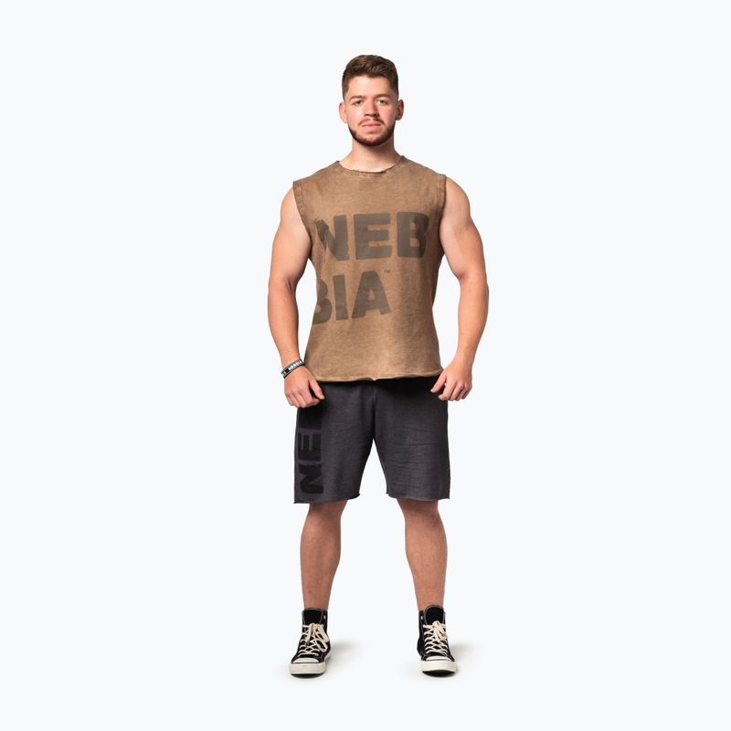 Tank top treningowy męski Washed-Off Beastin light brown 2