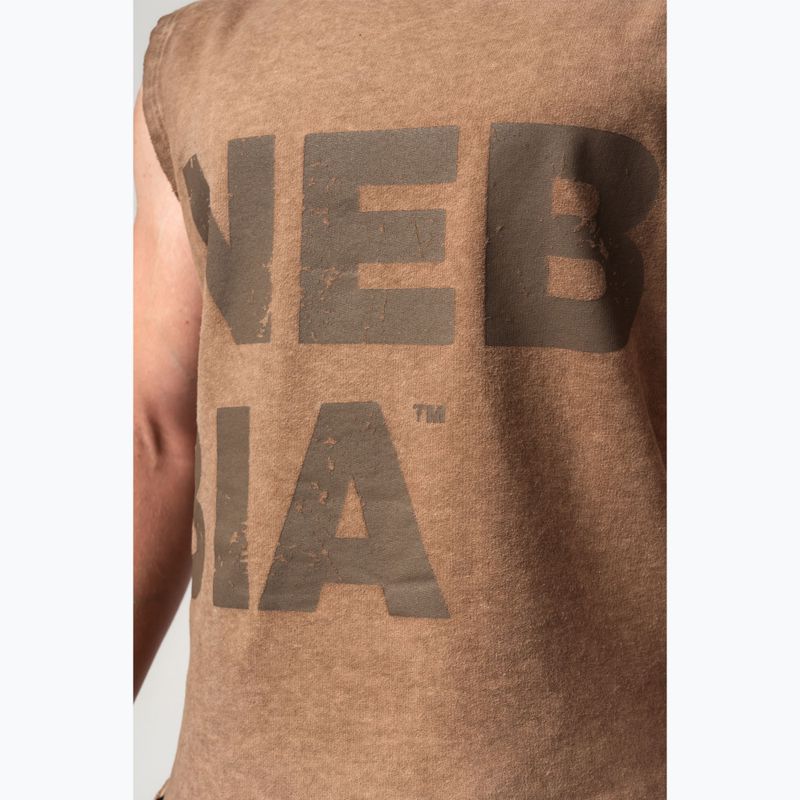 Tank top treningowy męski Washed-Off Beastin light brown 5