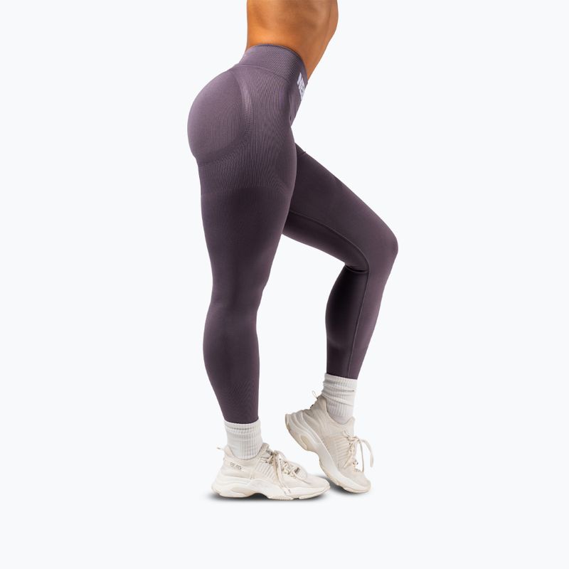 Legginsy treningowe damskie NEBBIA Flow Seamless Push-Up dark grey 4
