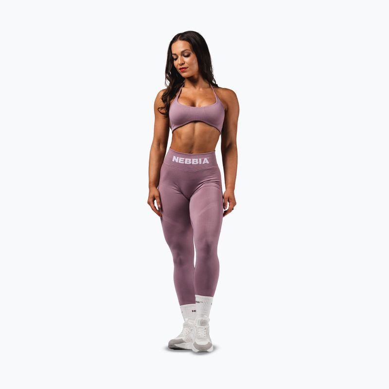 Legginsy treningowe damskie NEBBIA Flow Seamless Hight Waist Push Up pink 2