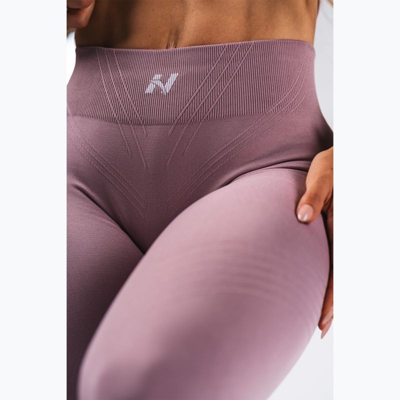 Legginsy treningowe damskie NEBBIA Flow Seamless Maximum Push-Up pink 5