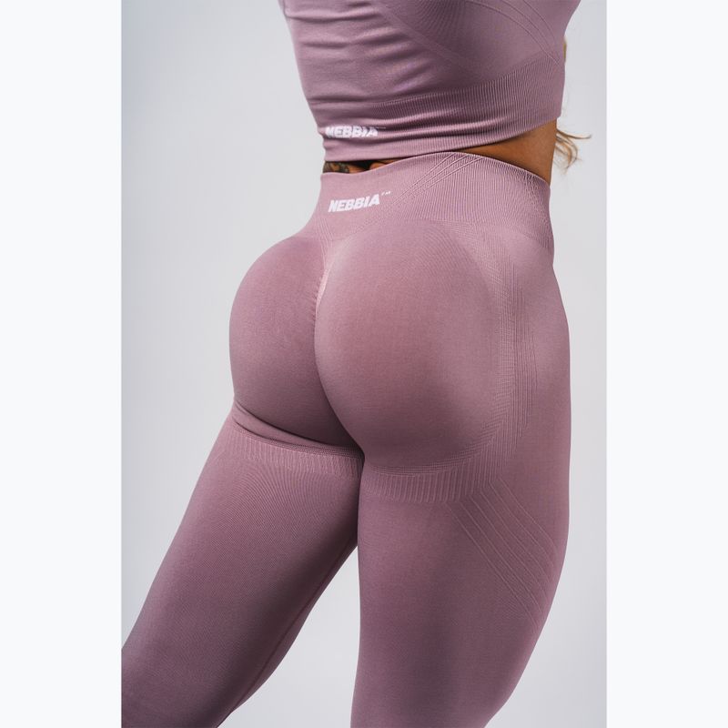 Legginsy treningowe damskie NEBBIA Flow Seamless Maximum Push-Up pink 6