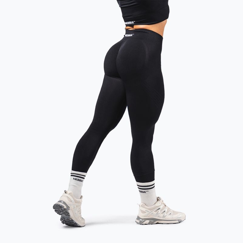 Legginsy treningowe damskie NEBBIA Flow Seamless Push Up Black 3