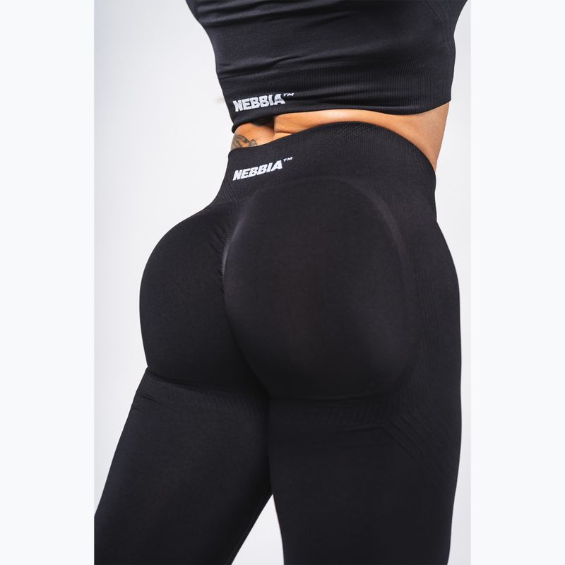 Legginsy treningowe damskie NEBBIA Flow Seamless Push Up Black 5