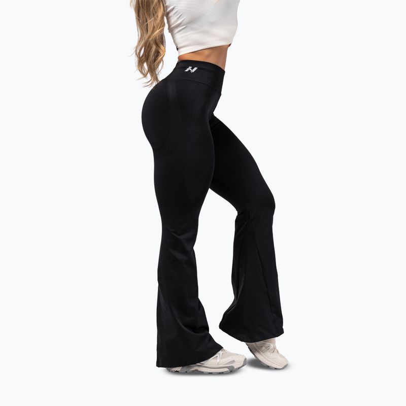 Legginsy treningowe damskie NEBBIA Flow Seamless High Waist Sculpting Flared Black 4