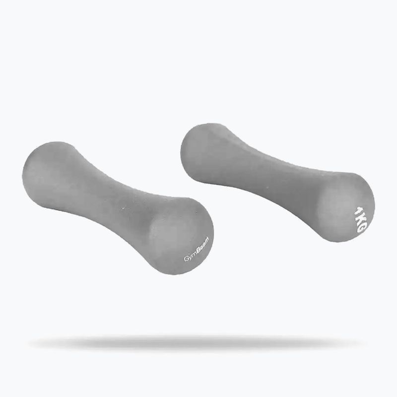 Hantle GymBeam Neoprene Dumbbells 2 x 1 kg light grey