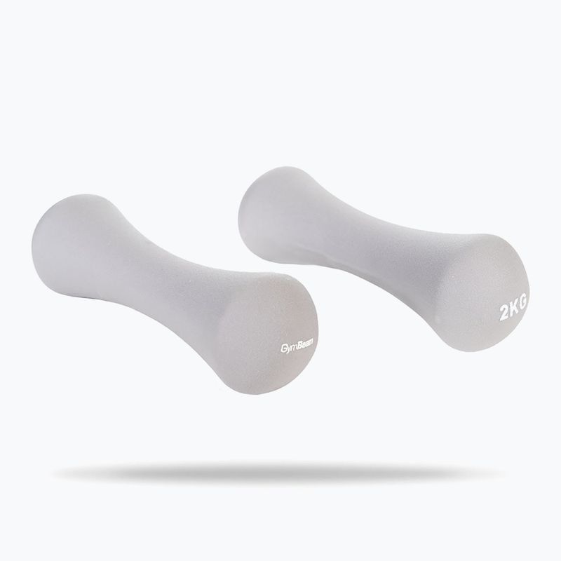 Hantle GymBeam Neoprene Dumbbells 2 x 2 kg grey
