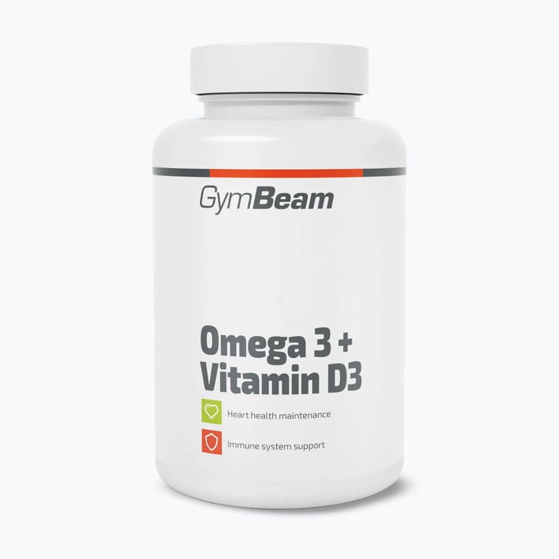 Kwasy tłuszczowe + witamina D3 suplement diety GymBeam Omega 3 + D3 90 kapsułek