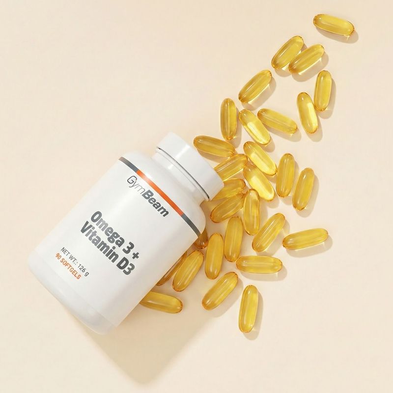 Kwasy tłuszczowe + witamina D3 suplement diety GymBeam Omega 3 + D3 90 caps 2