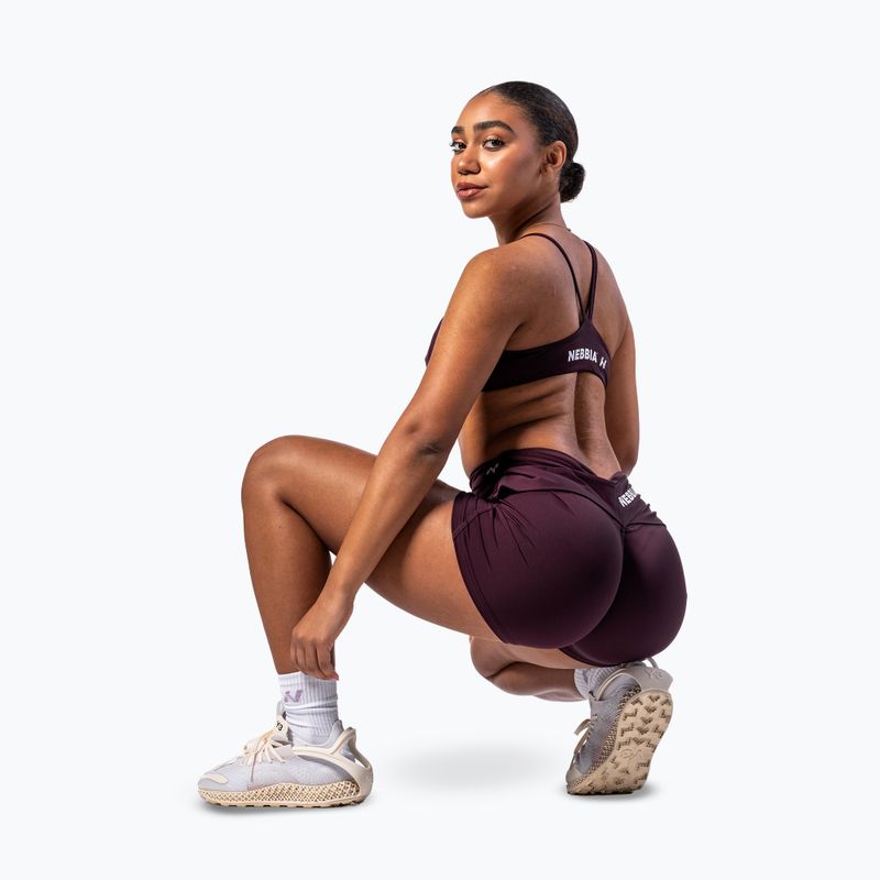 Spodenki treningowe damskie NEBBIA Strong Beauty dark red 5