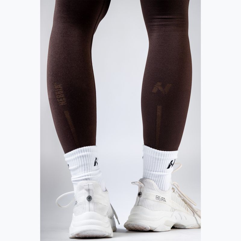 Legginsy treningowe damskie NEBBIA Power dark brown 6