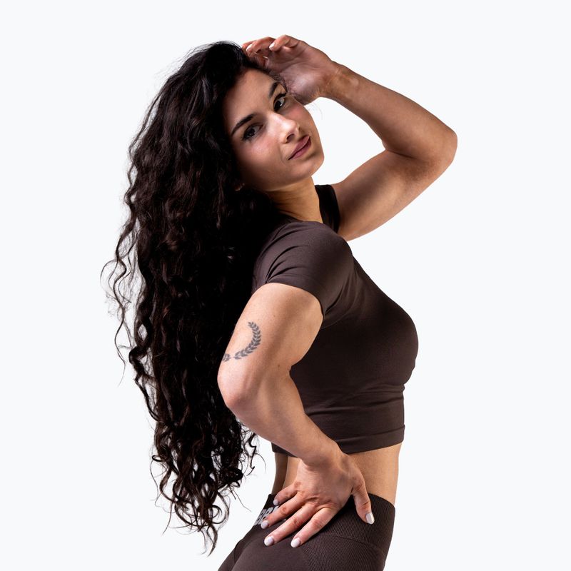 Top treningowy damski NEBBIA Power dark brown 3
